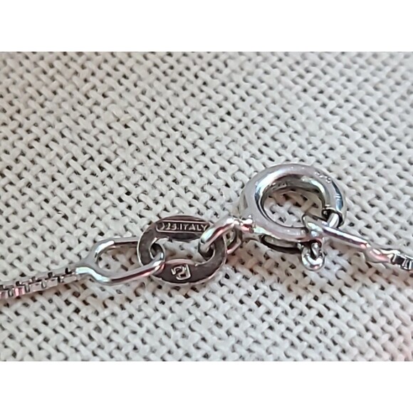 925 Sterling Silver Box Chain Necklace Vintage Italy - Picture 7 of 10